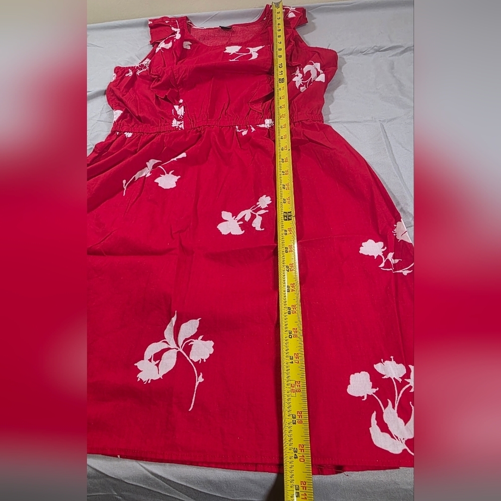 City Streets Red Sleeveless Sundress Scoop Neck Cotton Mini Dress - Picture 6 of 6